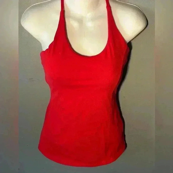 Montiel Red‎ T-Back Running Yoga Workout Top, Size Small - Picture 1 of 9